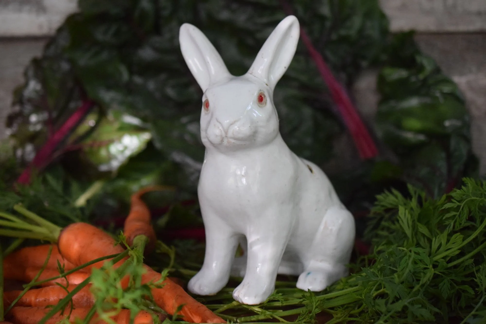 Tin glazed white faience Rabbit 1920's — For The Love of France